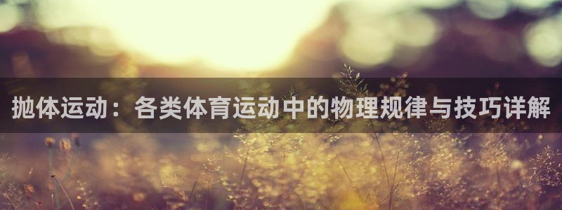 抛体运动：各类体育运动中的物理规律与技巧详解
